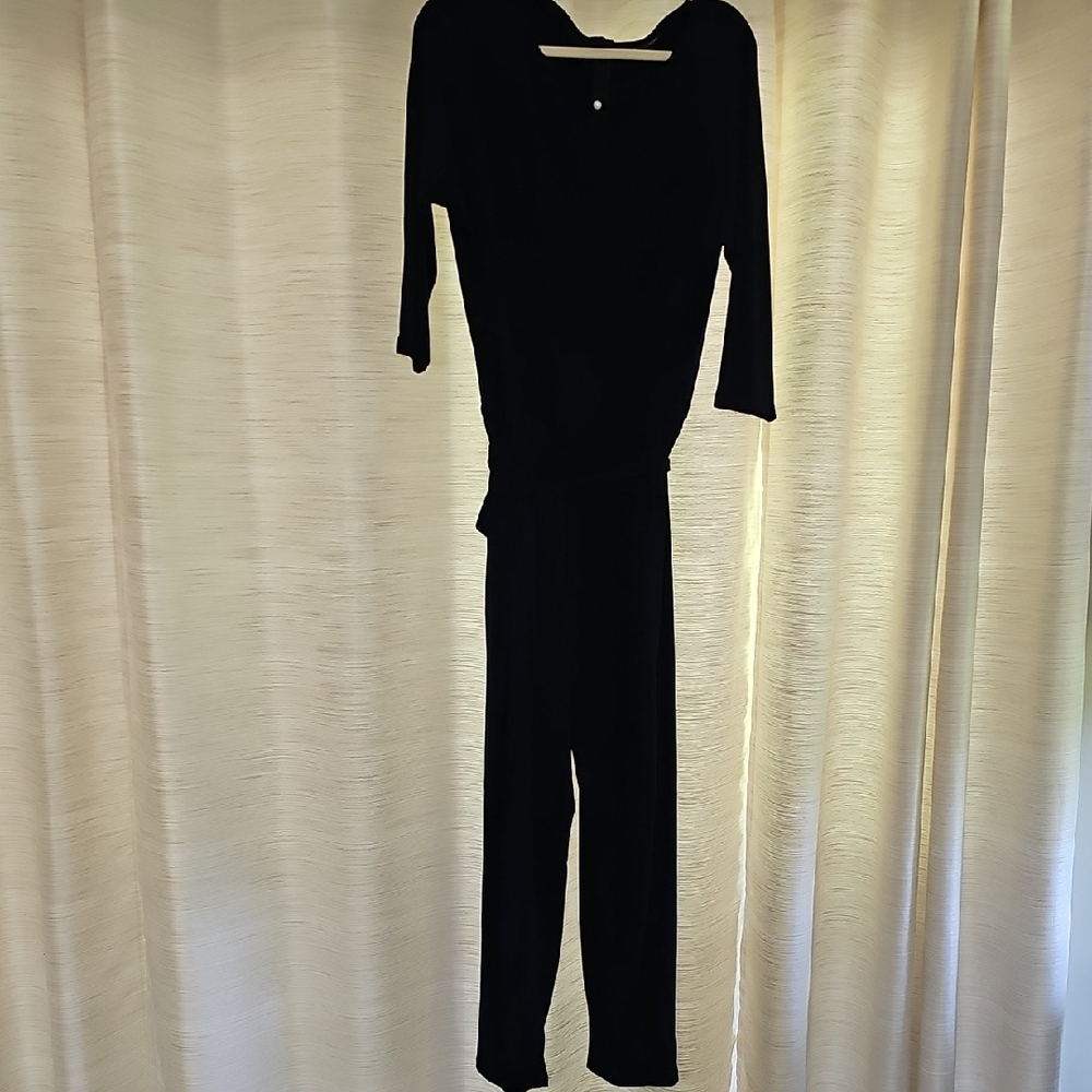 Navy Blue 3/4 Sleeve Jumpsuit
